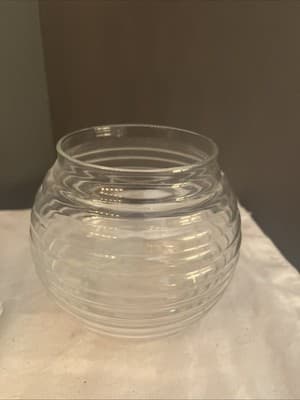 Small Round Ribbed Glass For Peanuts With No Top 3.5” X3.5” - Image 1