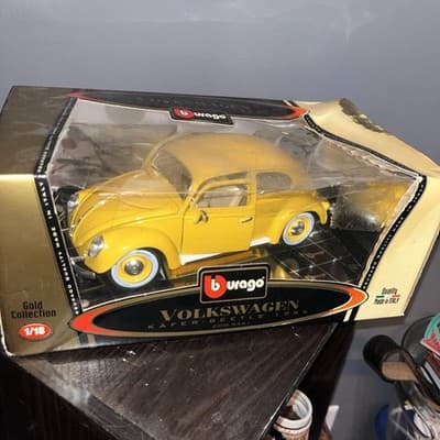 Burago 3361 Volkswagen 1955 Kafer Beetle - Yellow 1/18 Die-cast, New w/box - Image 1