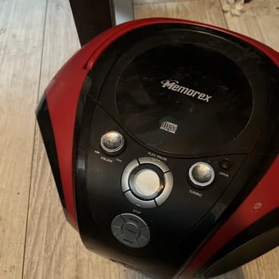Memorex MP3844 RED Digital CD Boombox Tested Works Great W Cord And Handle - Thumbnail 4