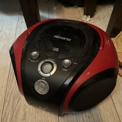 Memorex MP3844 RED Digital CD Boombox Tested Works Great W Cord And Handle - Image 1