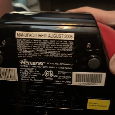 Memorex MP3844 RED Digital CD Boombox Tested Works Great W Cord And Handle - Thumbnail 5