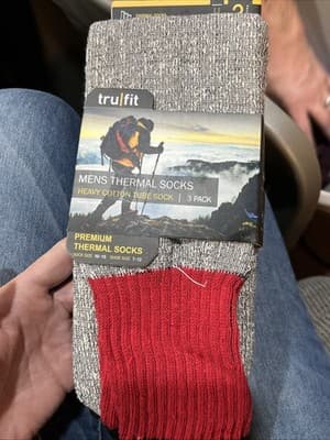 Tru Fit Premium Heavy Thermal Socks 2 Pr Crew NEW Size 10-15 Socks - Image 1