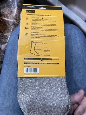 Tru Fit Premium Heavy Thermal Socks 2 Pr Crew NEW Size 10-15 Socks - Thumbnail 2