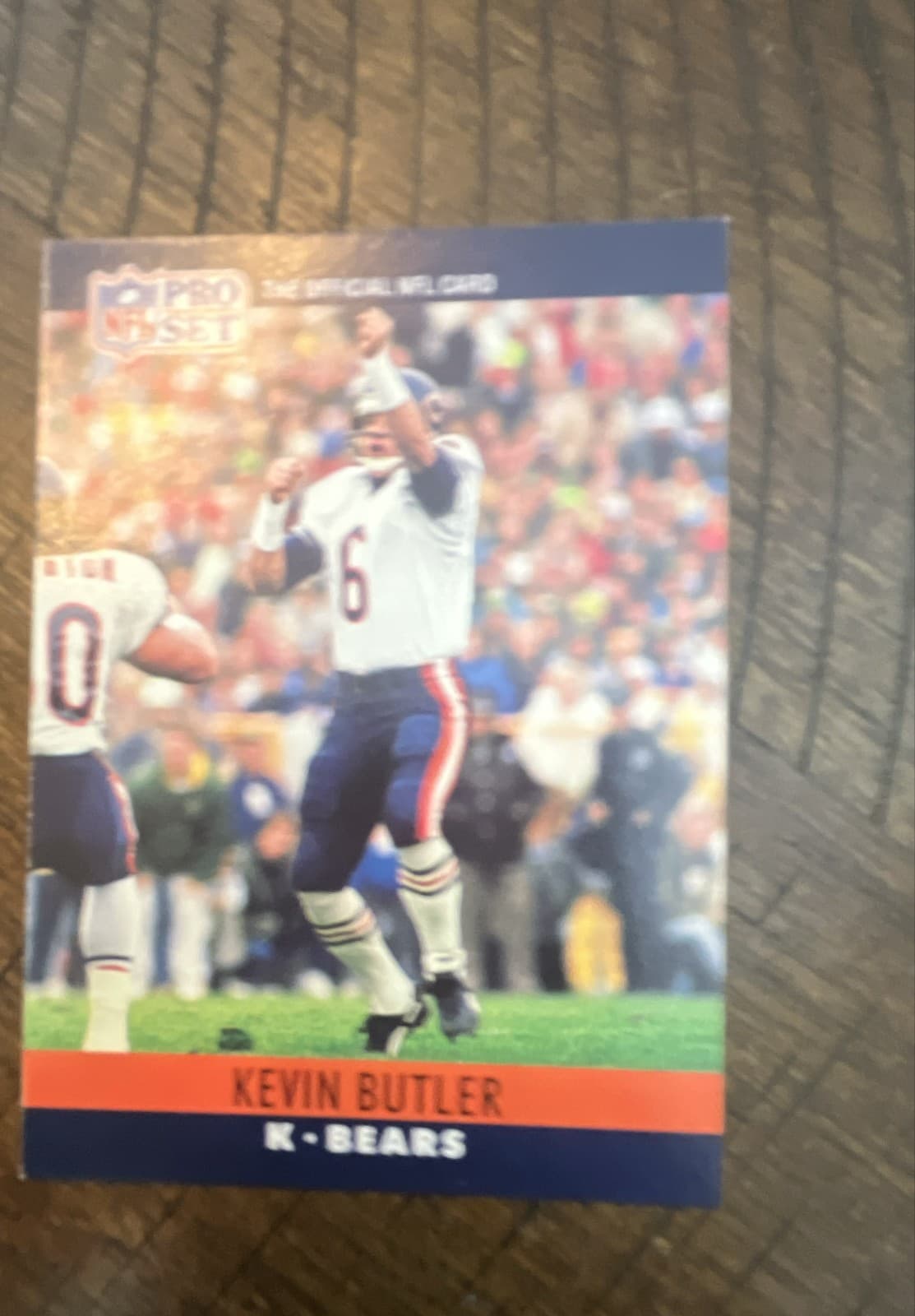 1990 Pro Set - Kevin Butler #50 ic in Chicago 86 stats is whited-out on back - Image 1