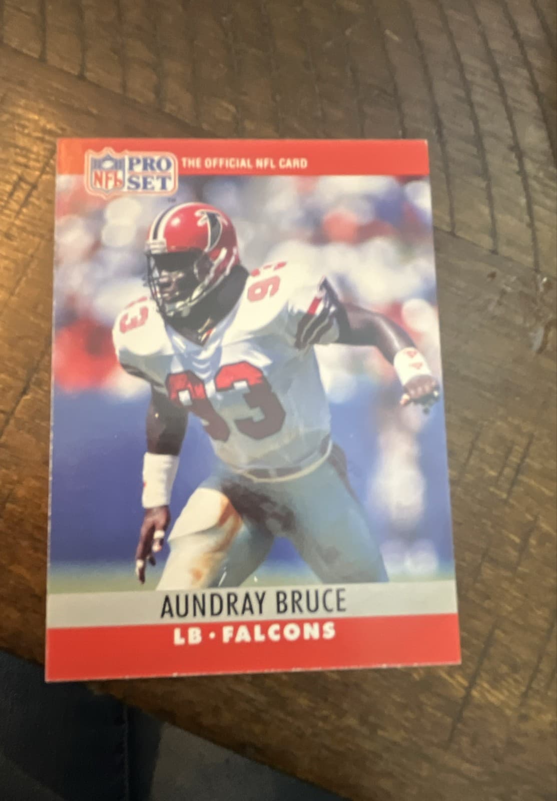 1990 Pro Set - Aundray Bruce #30 No Breaks in the line under Totals - Image 1