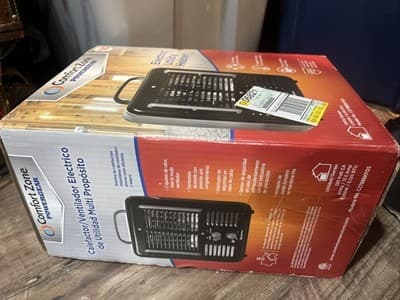 Comfort Zone Compact Electric Utility Space Heater Fan Black Gray Tested - Thumbnail 3