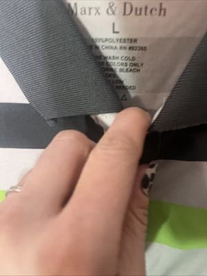 Mark & Dutch Size L Men’s Polo 100% Polyester Gray Striped - Thumbnail 2