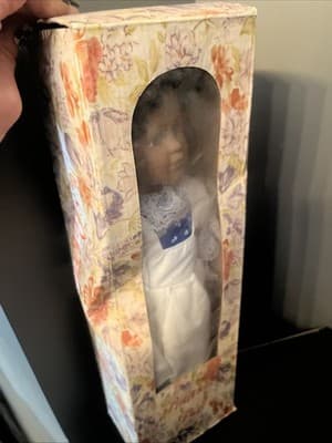 Vintage Collectible Porcelain Doll (JC Penney) with box New Rare African Americ - Thumbnail 6