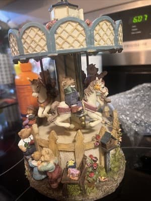 Musical Bears Carousel - Plays Blue Danube Movement GWO Brand New In Box - Thumbnail 4