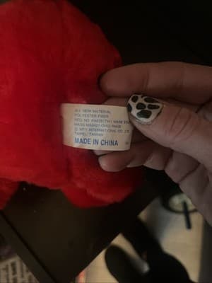 Vintage Superior Toy & Novelty Valentine Red Teddy Bear 9” Black bow tie tuxedo - Thumbnail 5