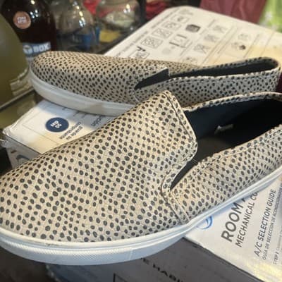 Time And Tru Women’s Slip On Brown Polka Dot Shoes Beige Main Color Size 9 - Image 1