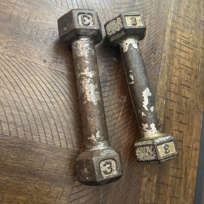 Iron Dumbbells 3LB Vintage - Thumbnail 2
