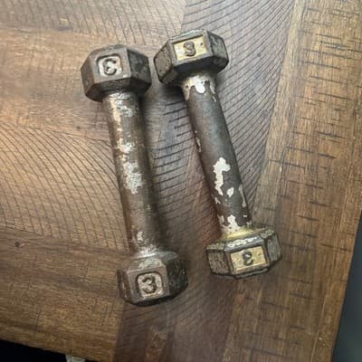 Iron Dumbbells 3LB Vintage - Thumbnail 3