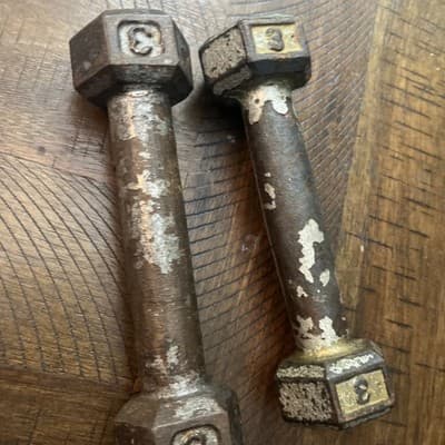 Iron Dumbbells 3LB Vintage - Image 1