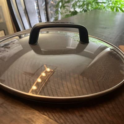 Presto Lid Replacement Clear Glass w Metal Rim ~ Outer Rim 10.5" ~ Inner Rim 10" - Thumbnail 2