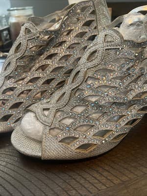 Valentine Franco Women’s Size 9 Open Toe Heel Zip Sparkling Shoe - Thumbnail 6