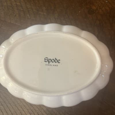 Vintage Floral Porcelain Oval Serving Dish Spode England - Thumbnail 3