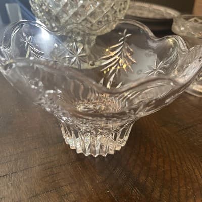 Vintage Pressed Glass Decorative Bowl - Image 1