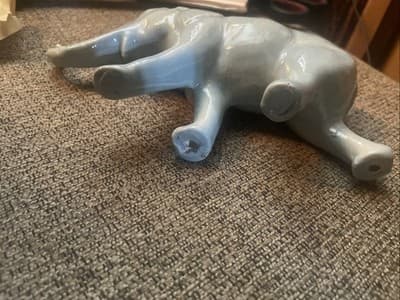 porcelain figurine Light Blue Elephant 8 X 2x 5 - Thumbnail 6