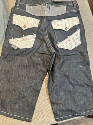 Men’s True Fit 100% Cotton ADKS jeans Size 34 Shorts With White Accents & Pocket - Thumbnail 2