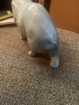 porcelain figurine Light Blue Elephant 8 X 2x 5 - Thumbnail 5