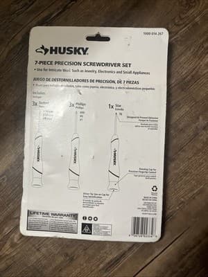 Husky 7-PC PRECISION SCREWDRIVER SET: Phillips Slotted Star 1/16 3/32 1/8 T6 00 - Thumbnail 2