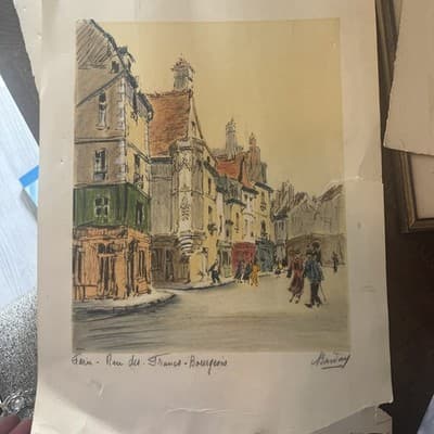 Paris Rue des Francs-Bourgeois Art Print By French Artist Barday - Image 1