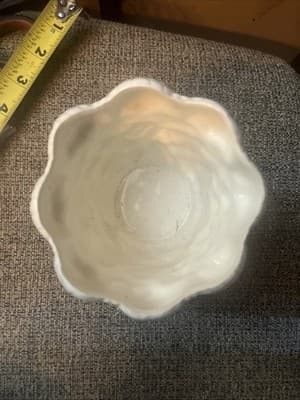 Bens Incorporated Branded Ceramic White Sea Shell Designed Glass 4.5” Tall - Thumbnail 6