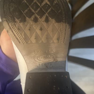 Womens White Western Cowboy Boots & Gray Leather Stitching By Sterling River - Thumbnail 3