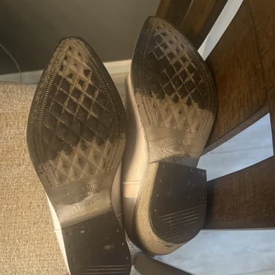 Womens White Western Cowboy Boots & Gray Leather Stitching By Sterling River - Thumbnail 5