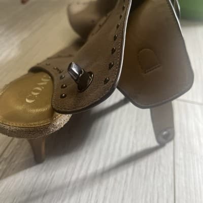Coach Size 10 Studded Suede Open-Toe Mules Heels - Thumbnail 3