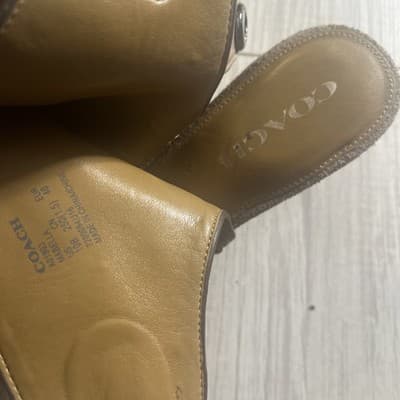 Coach Size 10 Studded Suede Open-Toe Mules Heels - Thumbnail 2