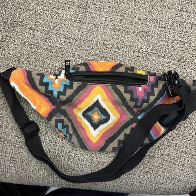 Aztec Style Fanny Pack Southwest Woven - Thumbnail 3