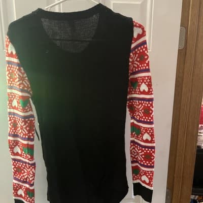 No Boundaries Junior's Flashing Light Up Holiday Christmas Graphic Sweater - Thumbnail 5