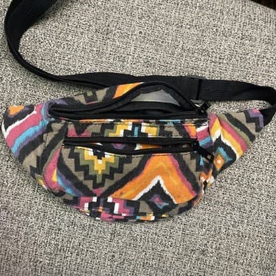 Aztec Style Fanny Pack Southwest Woven - Thumbnail 2