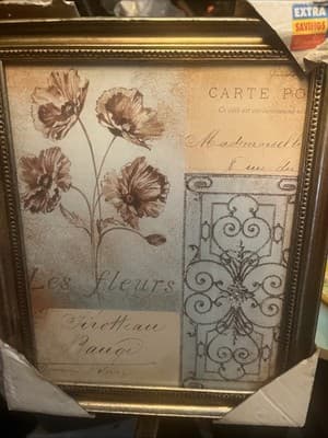 Les Fleurs Wall Decor Framed 9.5” X 11.5” - Image 1