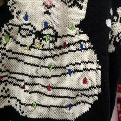 No Boundaries Junior's Flashing Light Up Holiday Christmas Graphic Sweater - Thumbnail 2