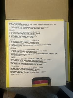 Talking Toucan Electronic Toy "I can repeat what you say" 1994 Vtg Tested, Works - Thumbnail 3