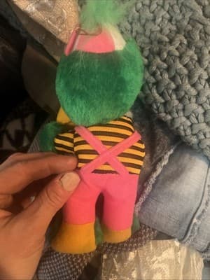 Nanco Duck in Nylon Overalls & Yellow Striped Shirt Plush Vintage - Thumbnail 2
