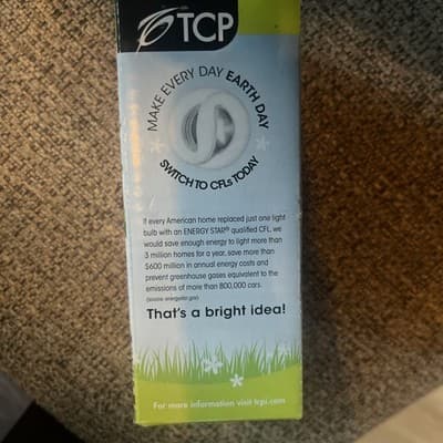 TCP Electric 14Watt 900 Lumens Equivalent to 60-Watts Twist CFL Bulb NEW - Thumbnail 4
