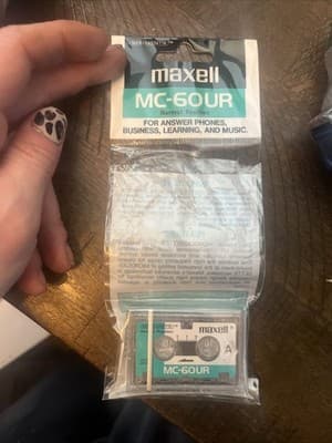 Maxwell MC60 Microcassette 3 Pack Used- 1 New Microcassette Left - Image 1