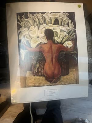 New Unopened Nude with Calla Lilies by Rivera Canvas Artwork 16 X 20 Framed Size - Thumbnail 5