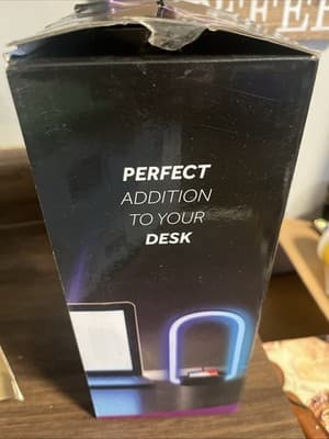 3-in-1 Color Changing LED Halo Lamp with Wireless Charger & Headphone Stand NEW! - Thumbnail 2