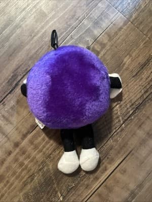 6" Smiley Face Plush Purple with loop for hanging - Thumbnail 2