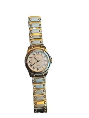 Precision by Gruen Quartz Two-Tone Roman Dial Date Window Wristwatch - Thumbnail 3