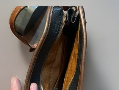 VTG Dooney & Bourke Black Pebbled Leather Equestrian Buckle Satchel Bag Purse - Thumbnail 5