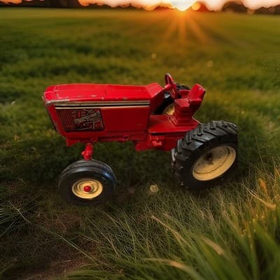 Vintage Ertl Metal International Harvester Red Toy Tractor Die Cast STK# 415 - Image 1