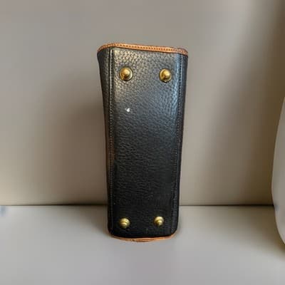 VTG Dooney & Bourke Black Pebbled Leather Equestrian Buckle Satchel Bag Purse - Thumbnail 3