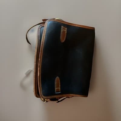 VTG Dooney & Bourke Black Pebbled Leather Equestrian Buckle Satchel Bag Purse - Thumbnail 4