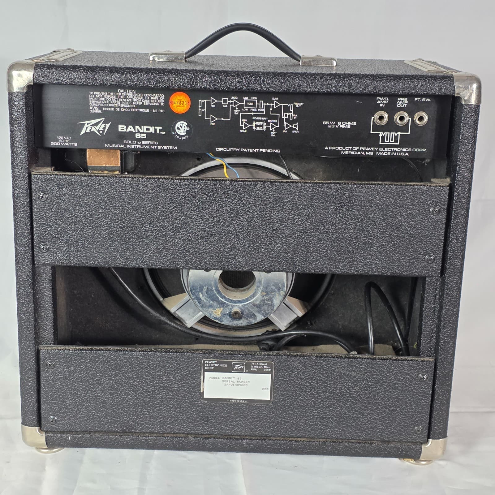 Vintage Peavey Bandit 65 Solo Series Electric Guitar Amplifier Scorpion Speaker - Thumbnail 11